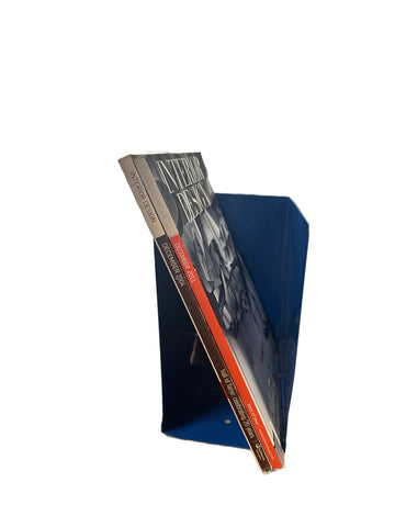 Cobalt Blue Powder-Coated Steel Magazine Rack