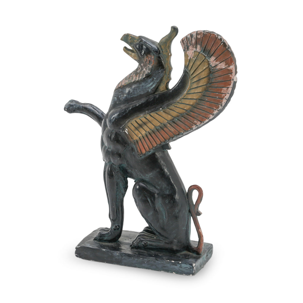 Dark Green Winged Griffin Statue