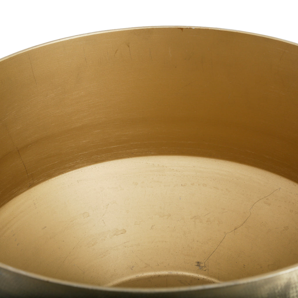 Gold Hammered Metal Tapered Planter with Cylindrical Base
