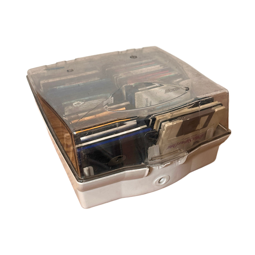 Translucent Lid White Floppy Disc Storage Container