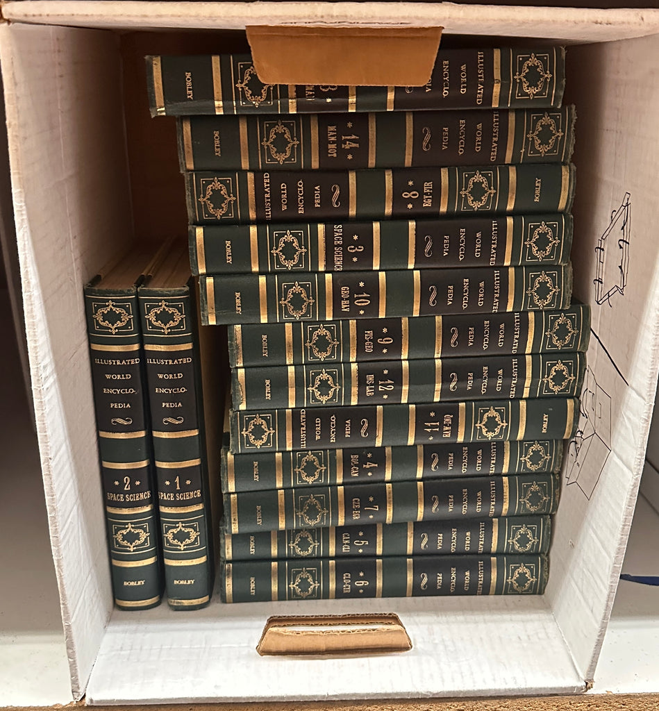 Dark Green & Gold Illustrated World Encyclopedia 16-Volume Set