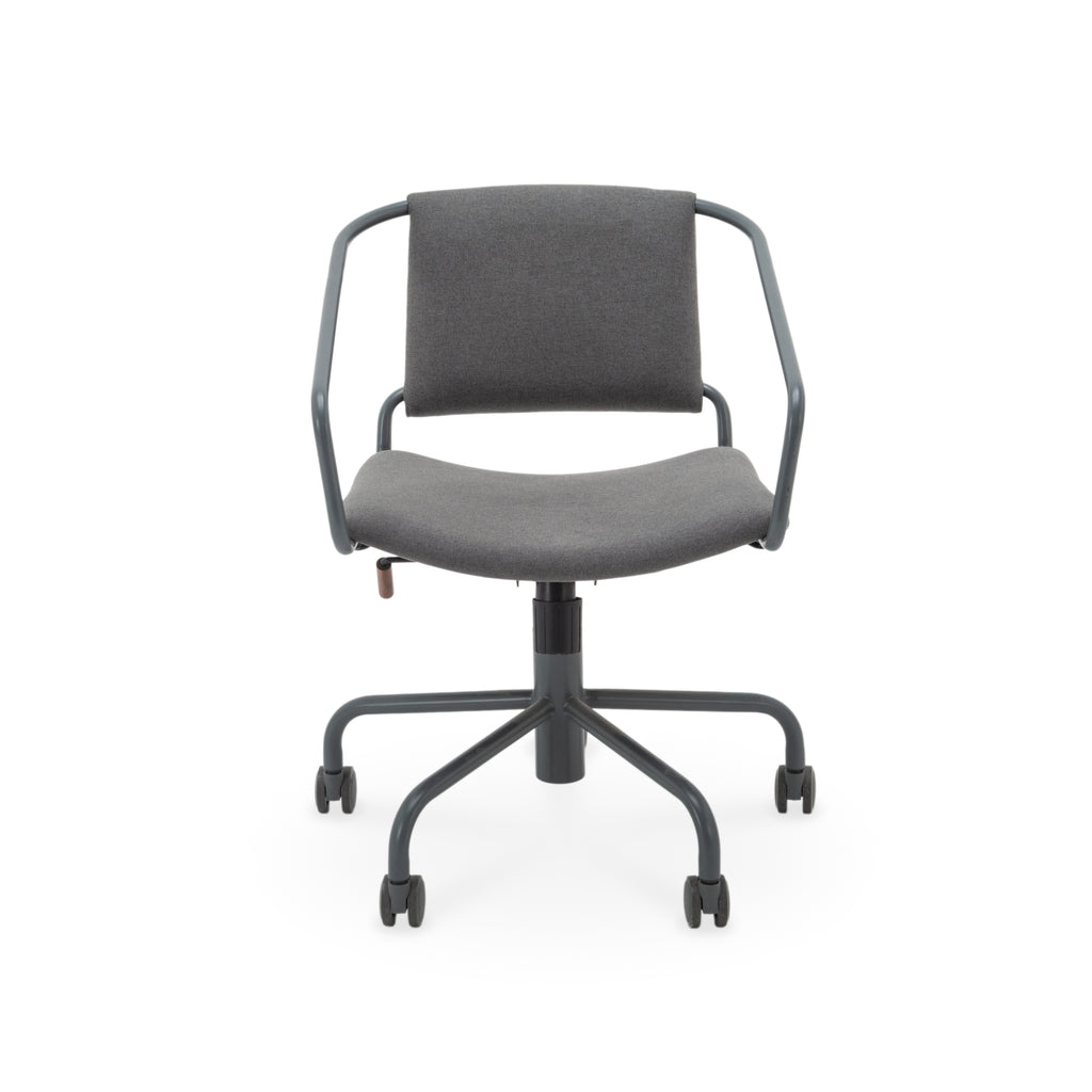 Dark Gray Fabric Upholstered Swivel Office Chair