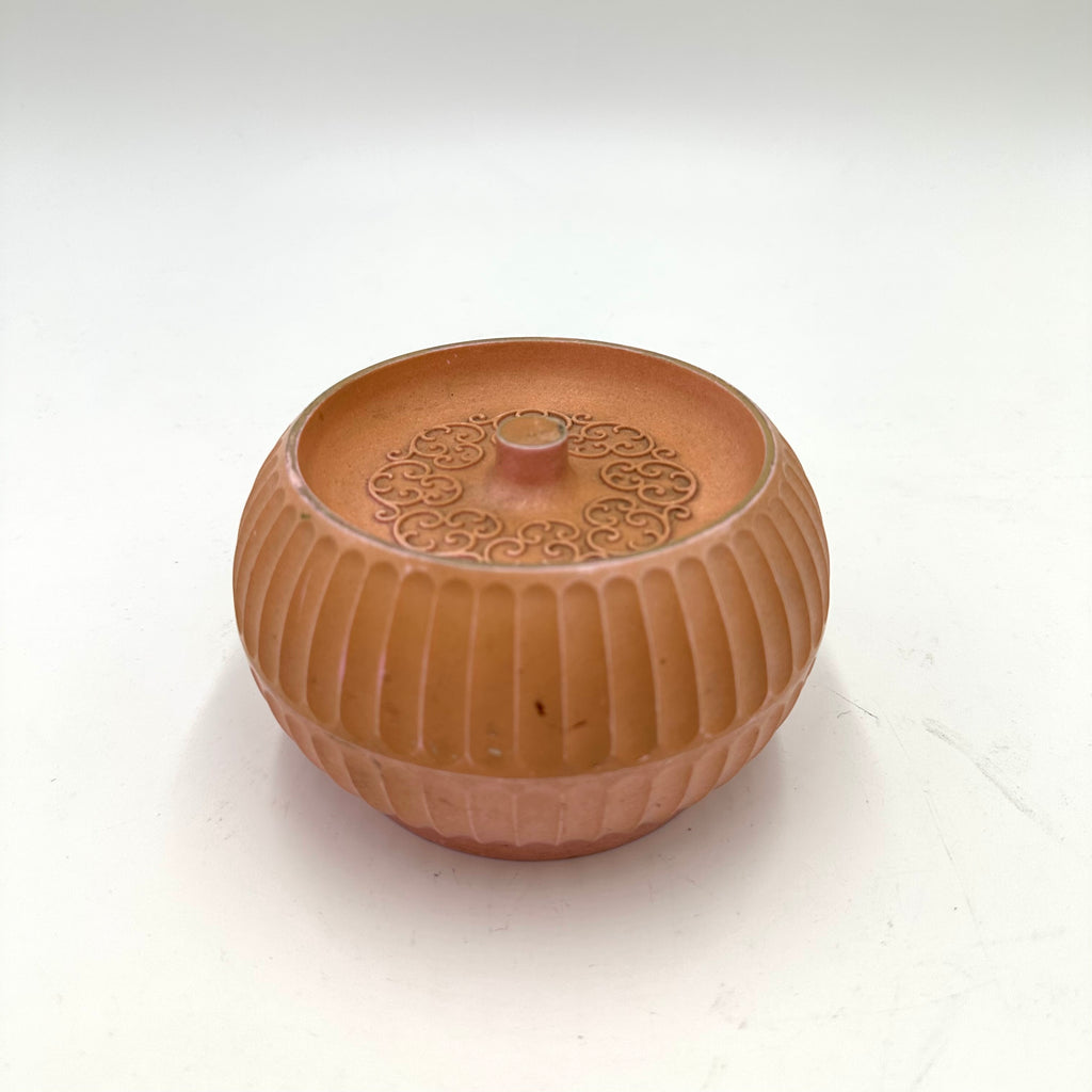 Peach Fluted Decorative Plastic Bowl