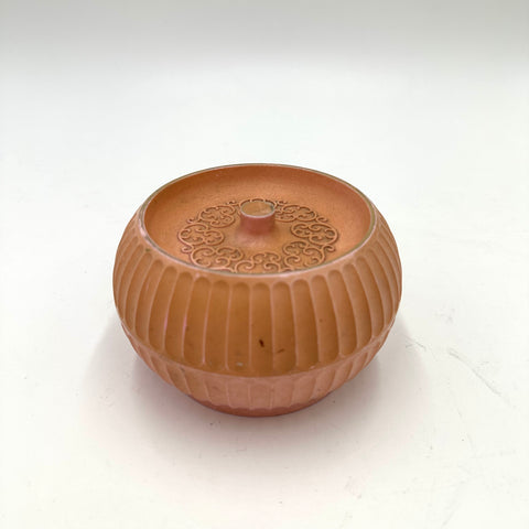 Peach Fluted Decorative Plastic Bowl