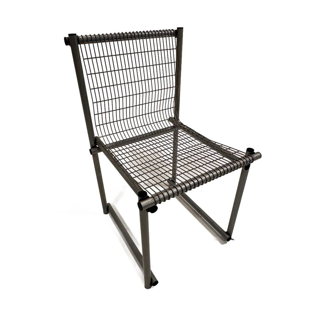 Silver Metal Wire Grid Chair