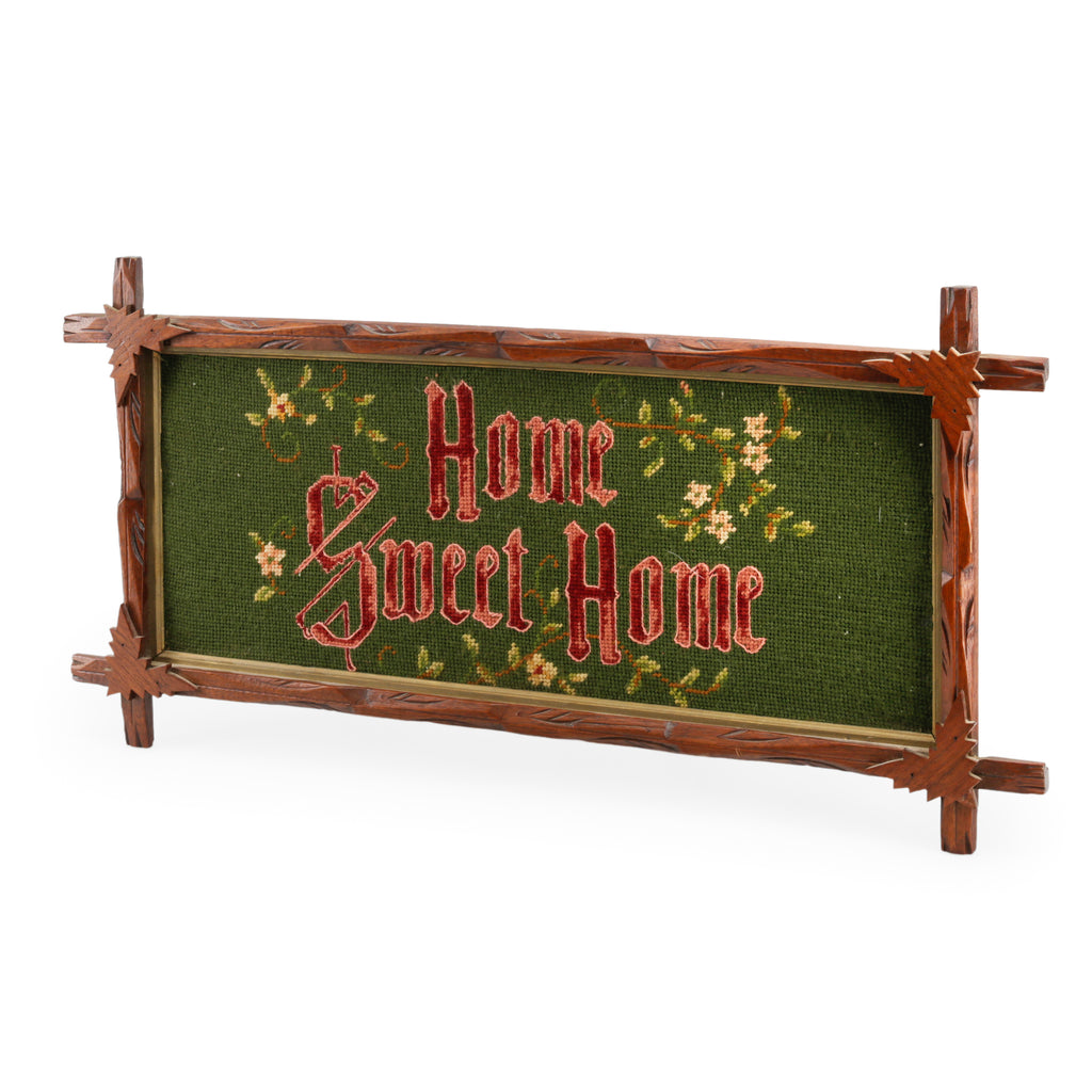 Wood 'Home Sweet Home' Needlepoint Sign