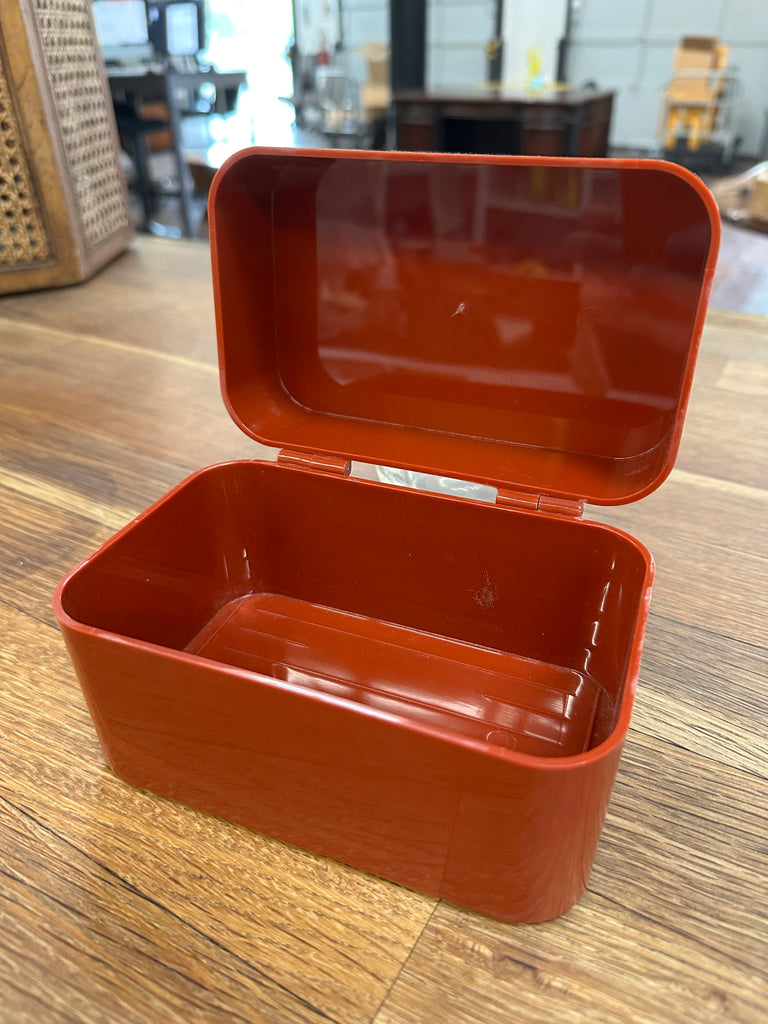 Red Plastic Rectangular Storage Box