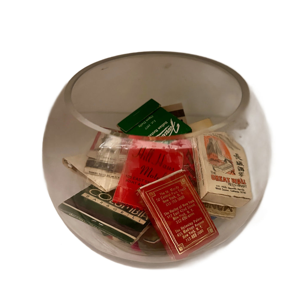 Glass Fishbowl of Misc Matchbooks