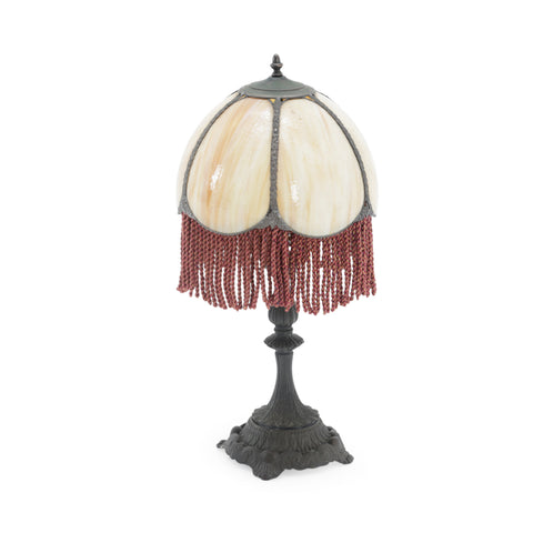 Dark Bronze Ornate Leaded Glass Table Lamp