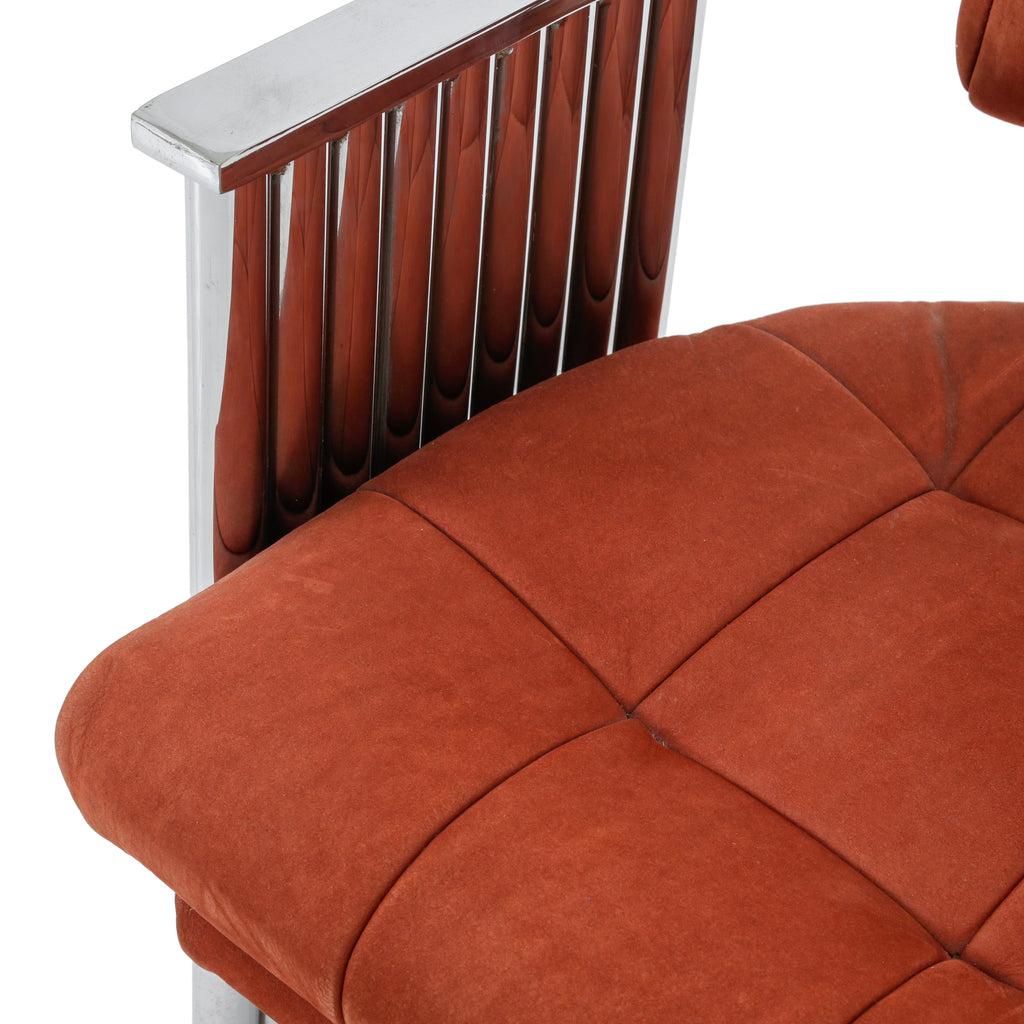 Orange Polished Chrome C-Base Armchair