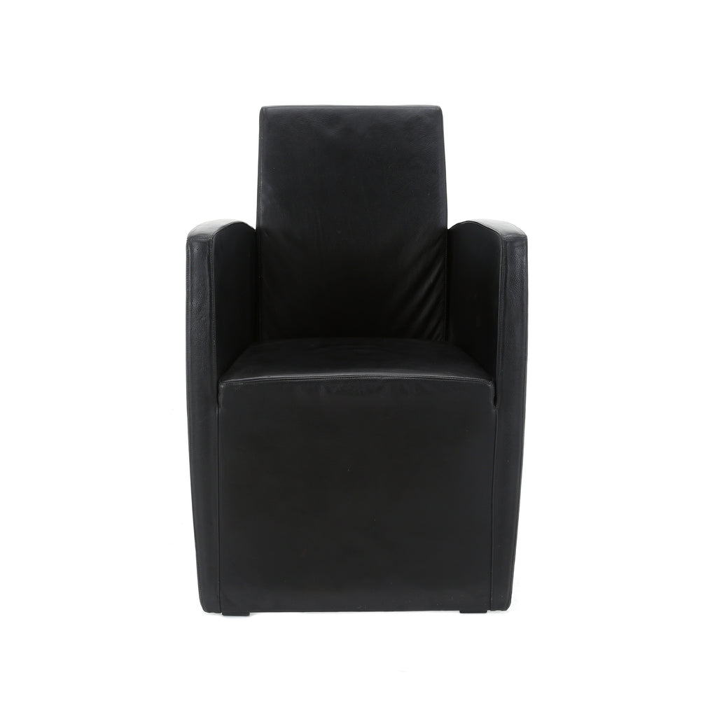 Black J. Serie Lang Leather Armchair