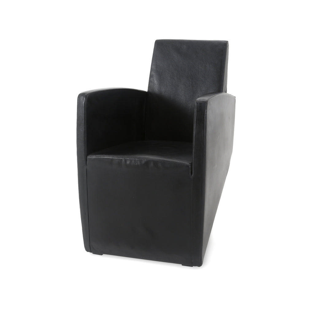 Black J. Serie Lang Leather Armchair
