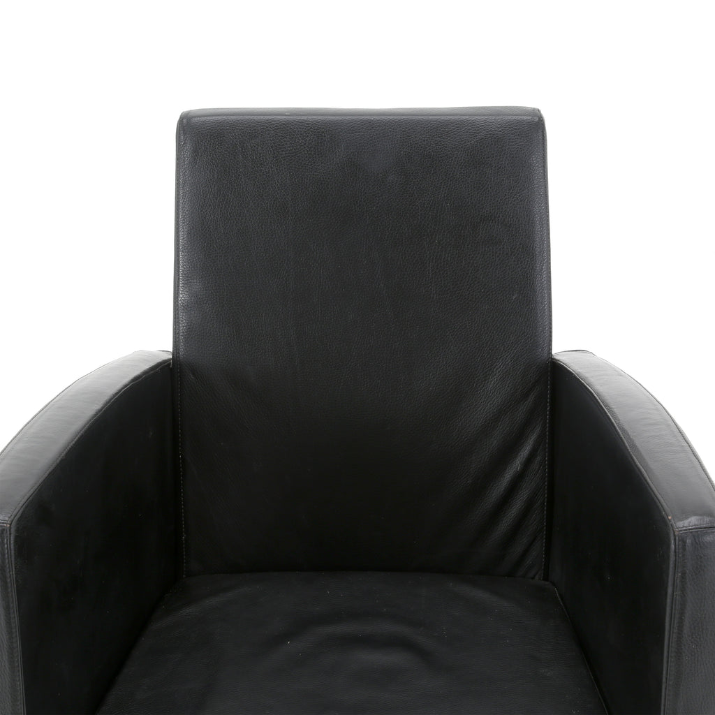 Black J. Serie Lang Leather Armchair