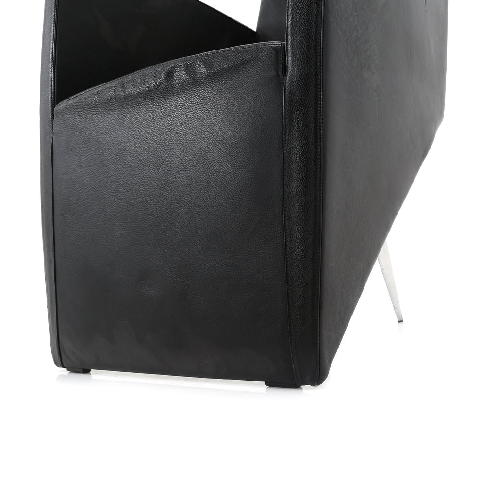 Black J. Serie Lang Leather Armchair