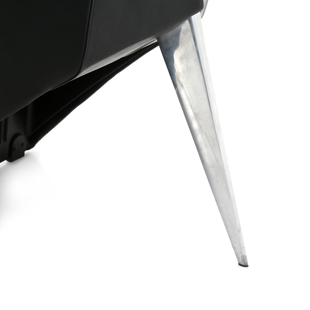 Black J. Serie Lang Leather Armchair