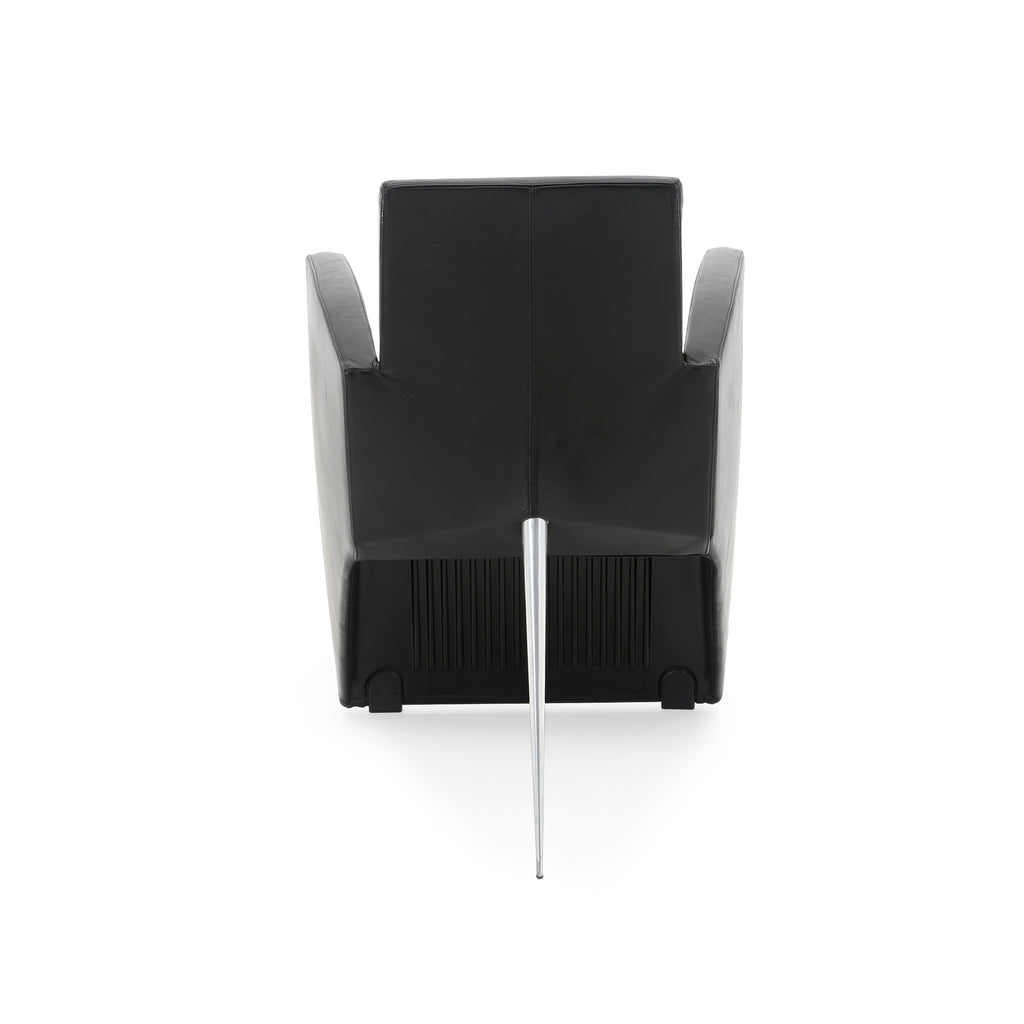 Black J. Serie Lang Leather Armchair