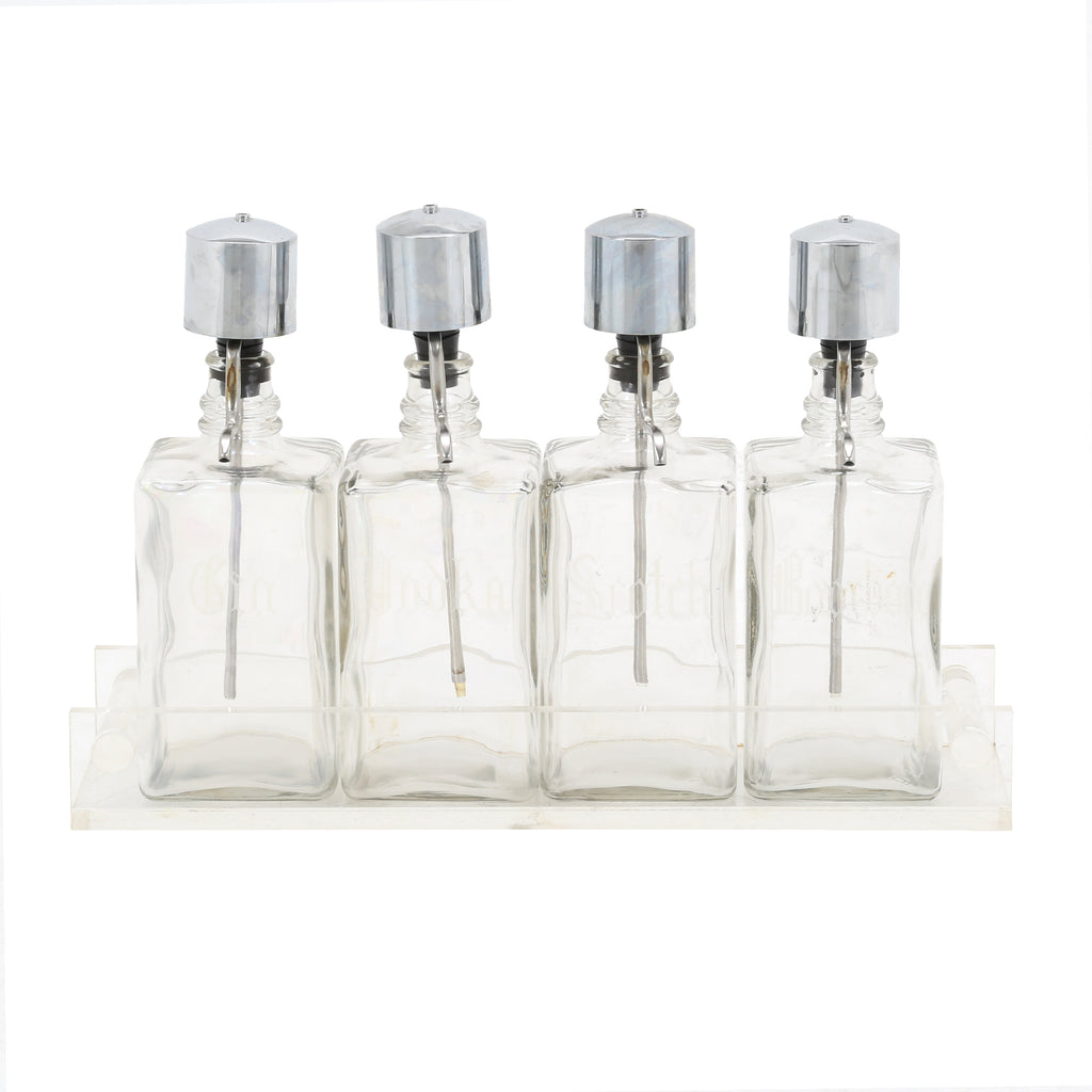 Glass Pump Bottles w/ Lucite Stand