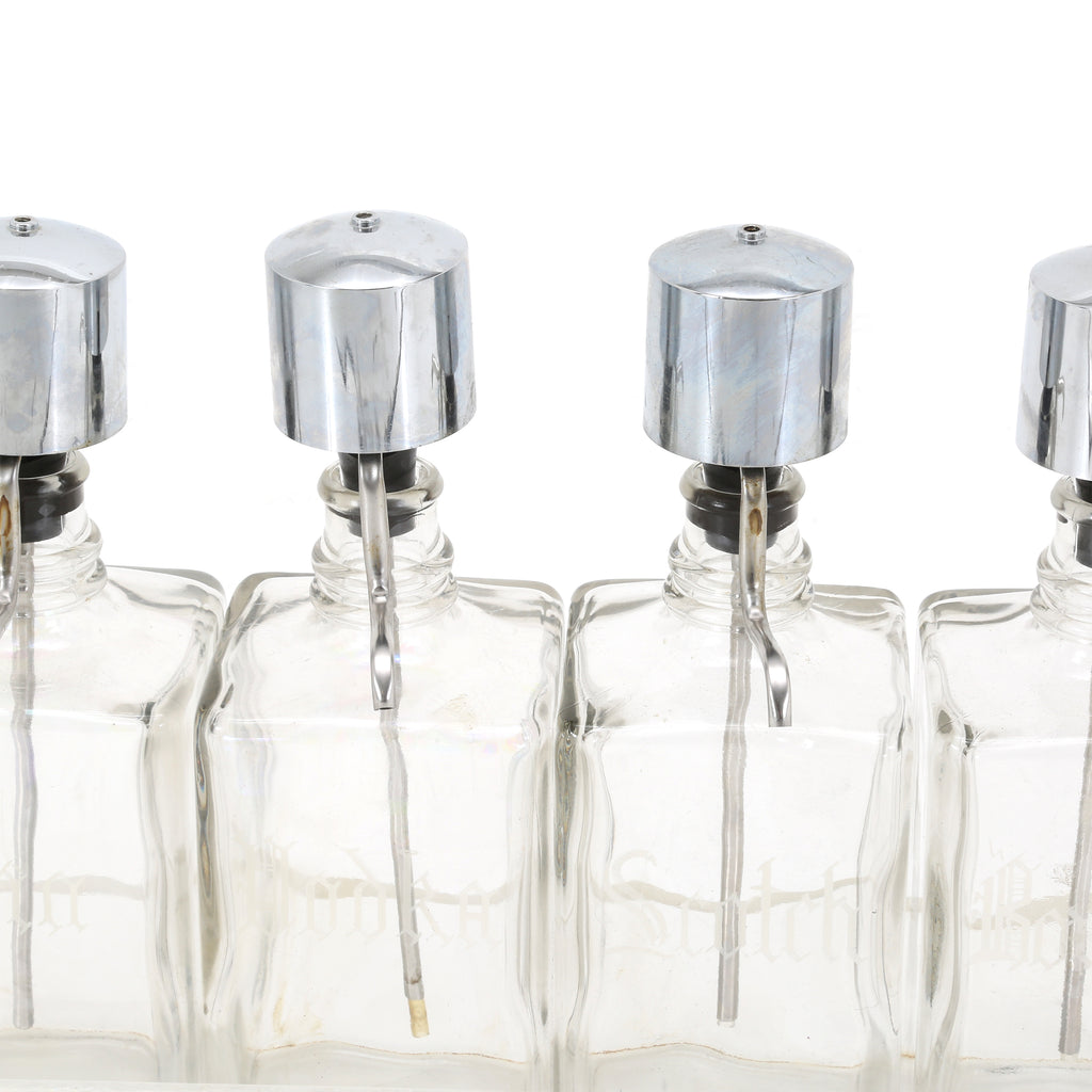 Glass Pump Bottles w/ Lucite Stand