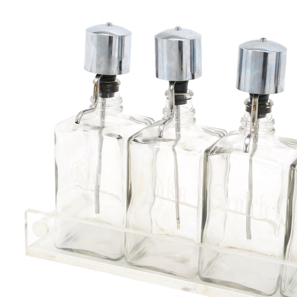 Glass Pump Bottles w/ Lucite Stand