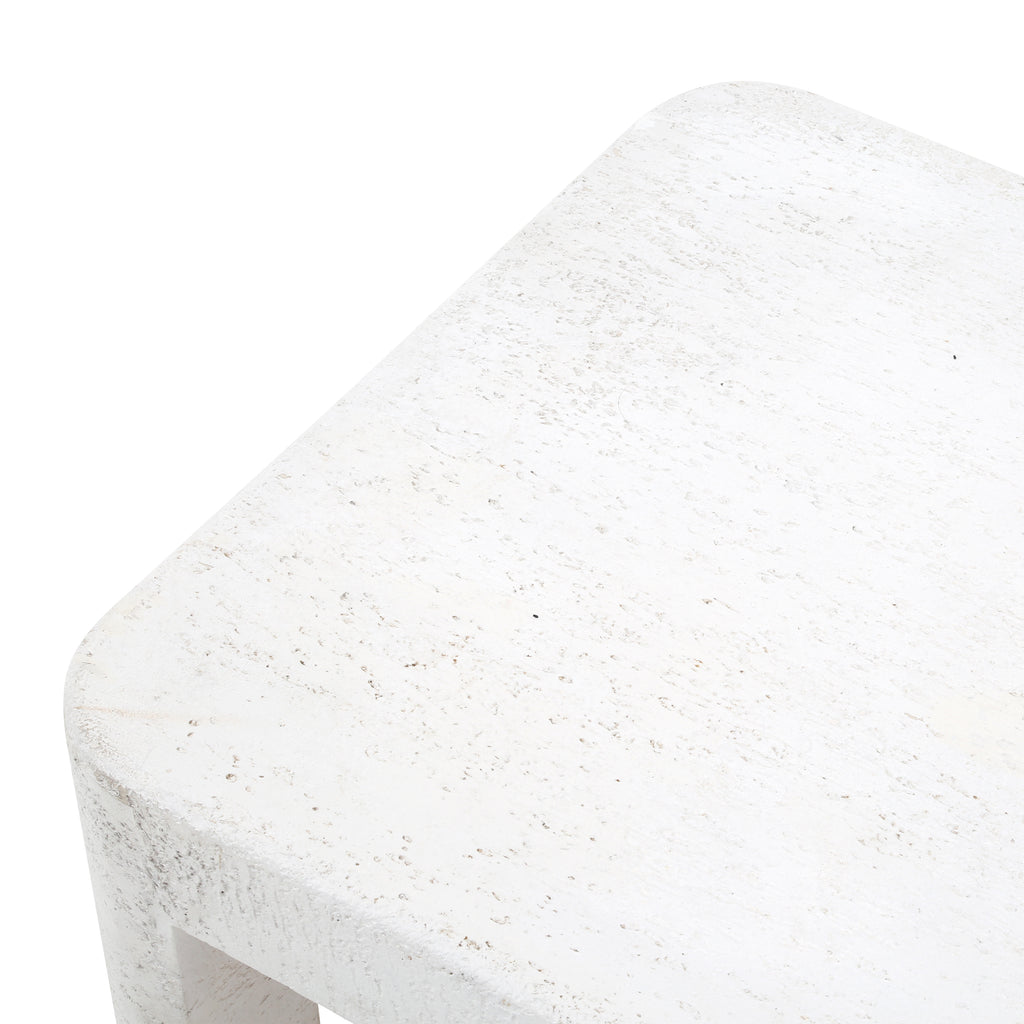 White Textured Plaster Coffee Table
