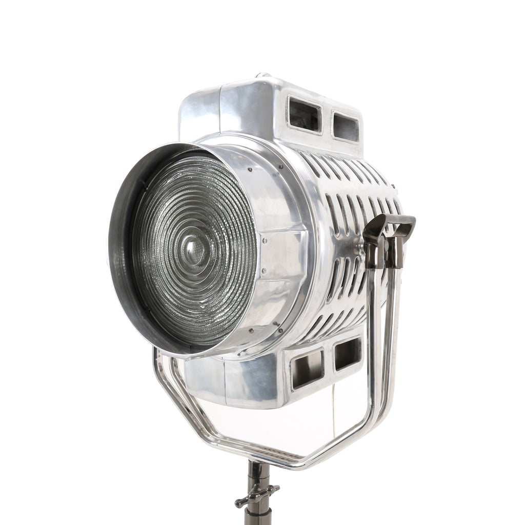Large Chrome Spotlight with Rolling Base