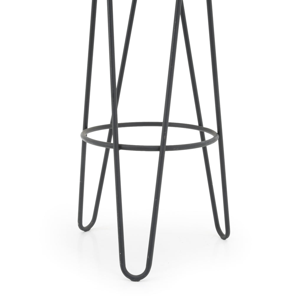 Wood Top Stool w/ Black Metal Base