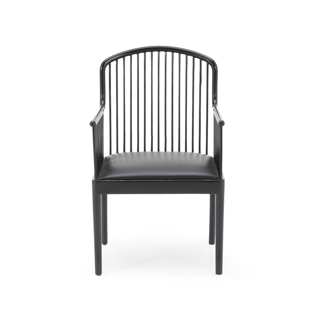 Black Lacquer 'Andover' Wood Armchairs