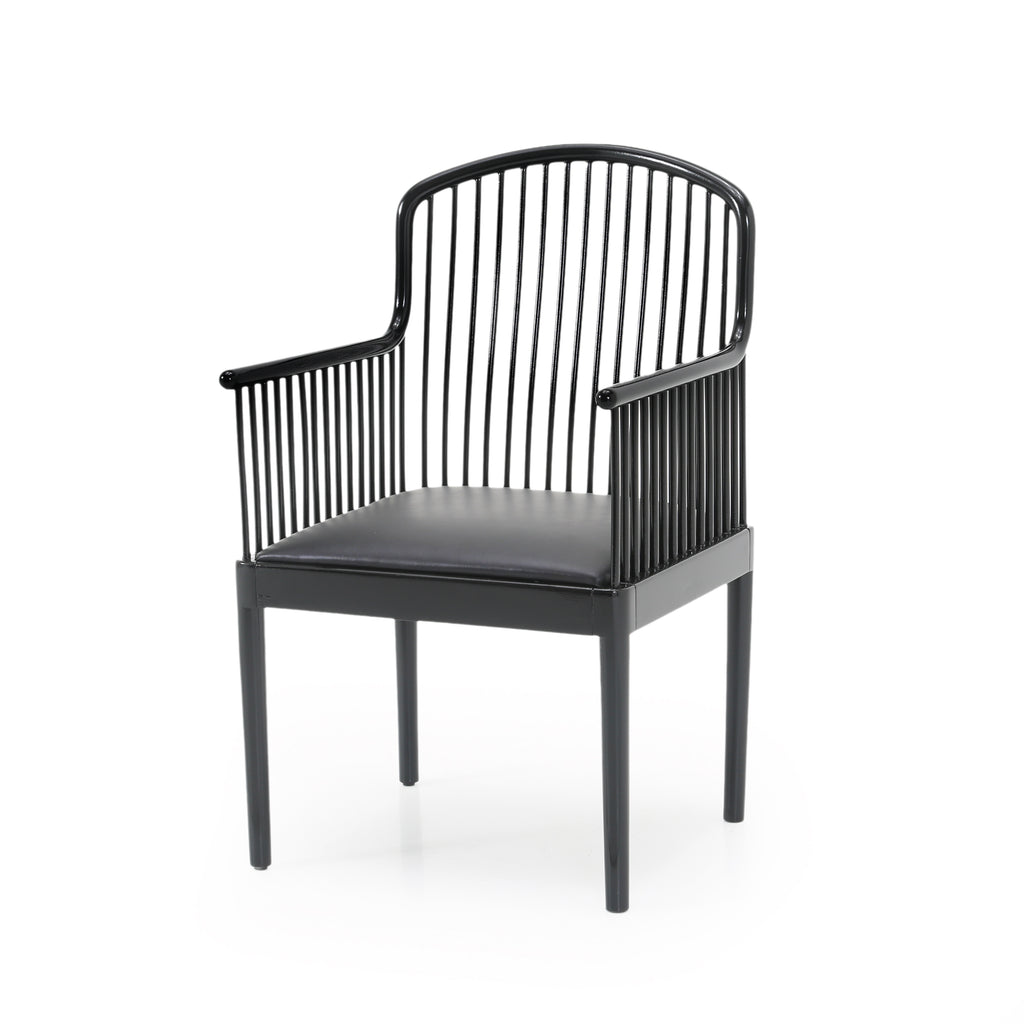 Black Lacquer 'Andover' Wood Armchairs