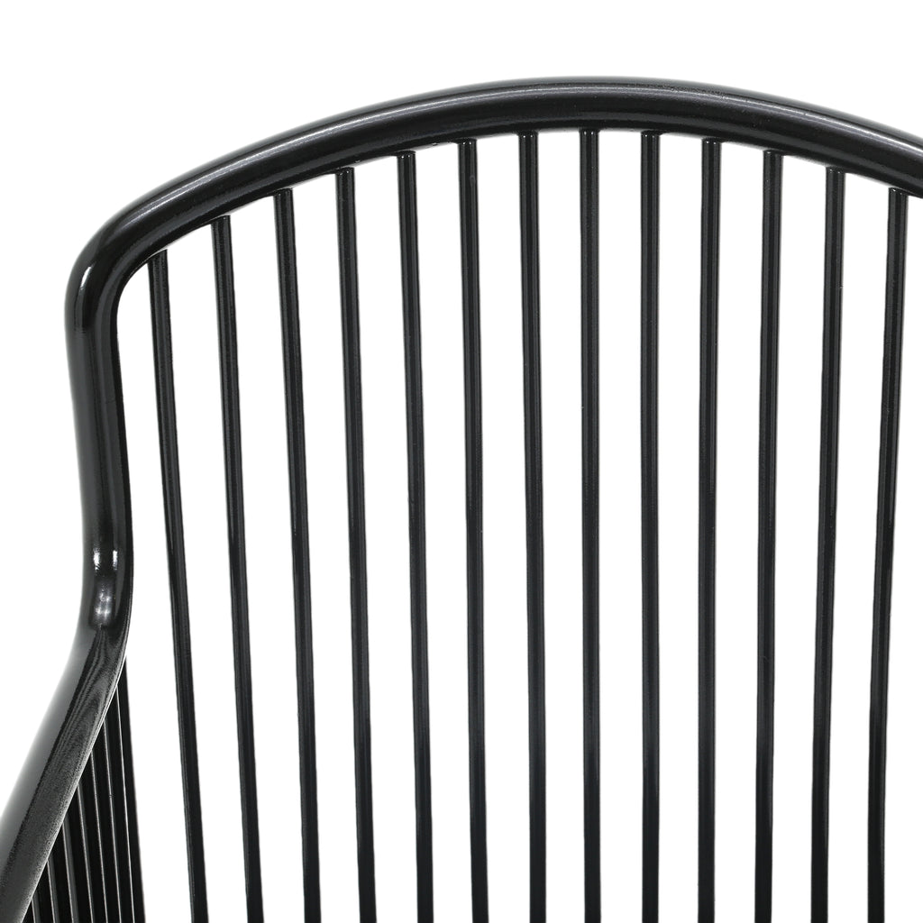 Black Lacquer 'Andover' Wood Armchairs