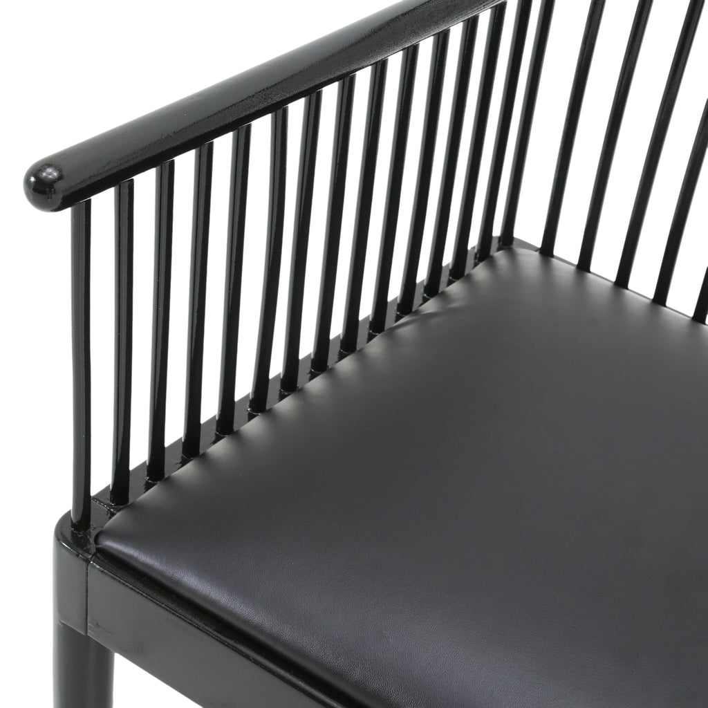 Black Lacquer 'Andover' Wood Armchairs