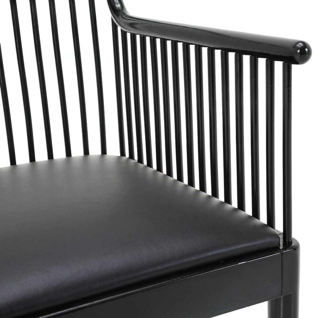 Black Lacquer 'Andover' Wood Armchairs