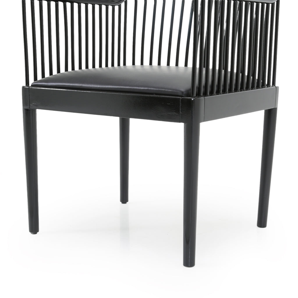 Black Lacquer 'Andover' Wood Armchairs