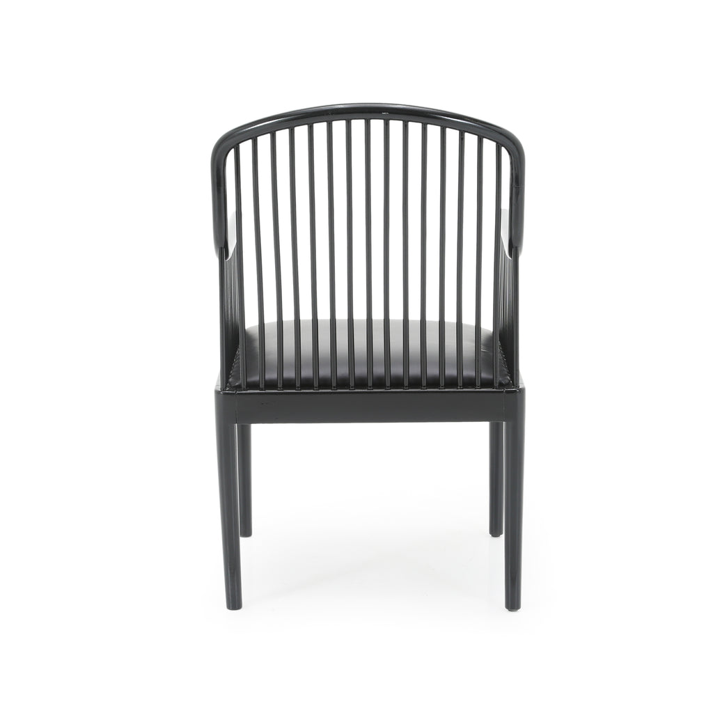 Black Lacquer 'Andover' Wood Armchairs
