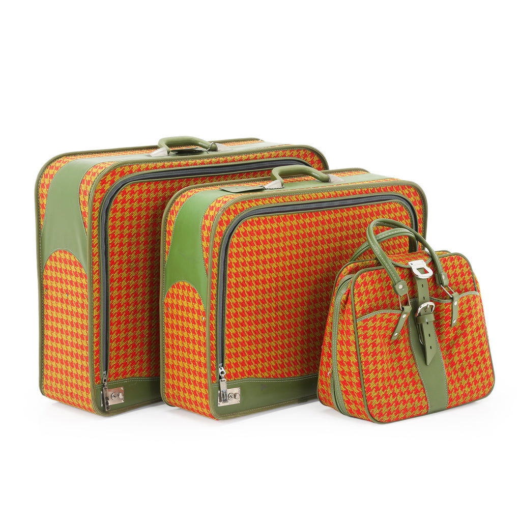 Red and Yellow Vintage Luggage Set