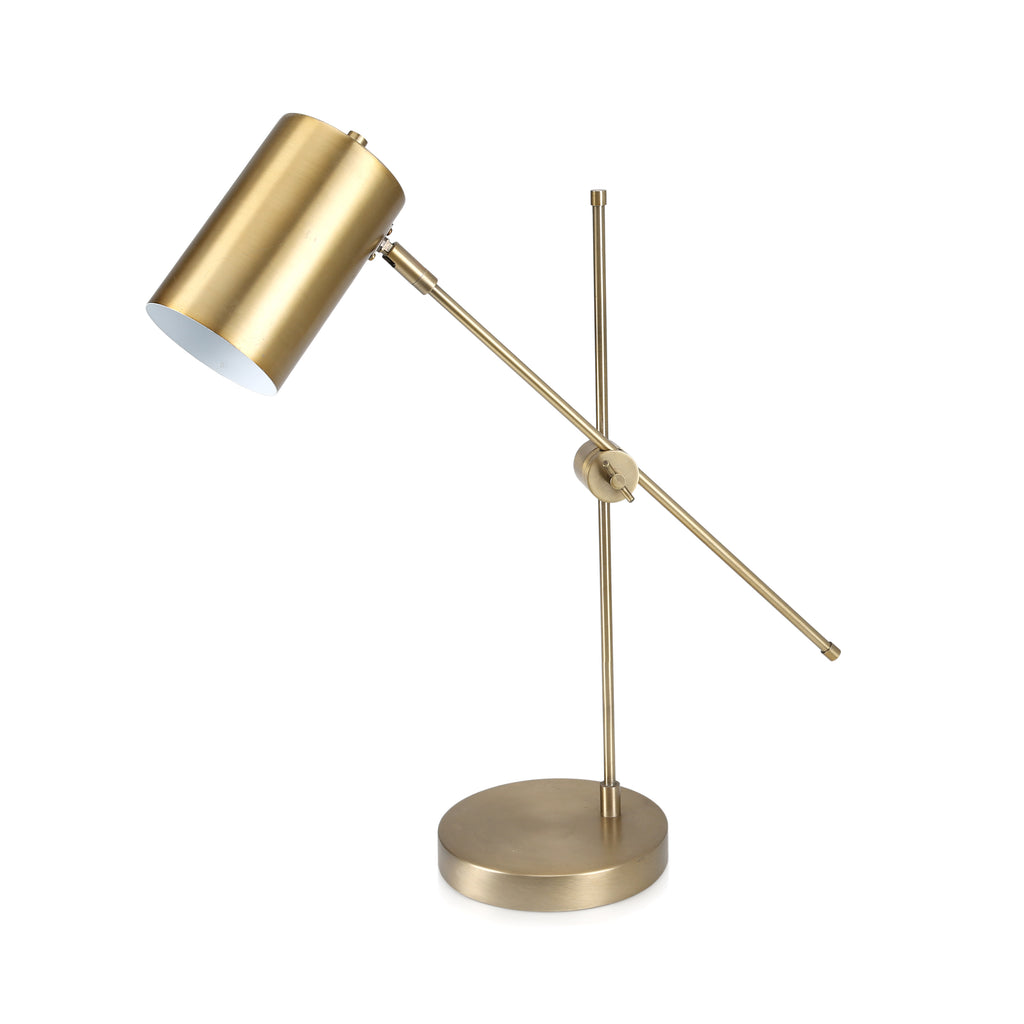 Large Brass Adjustable Table Lamp