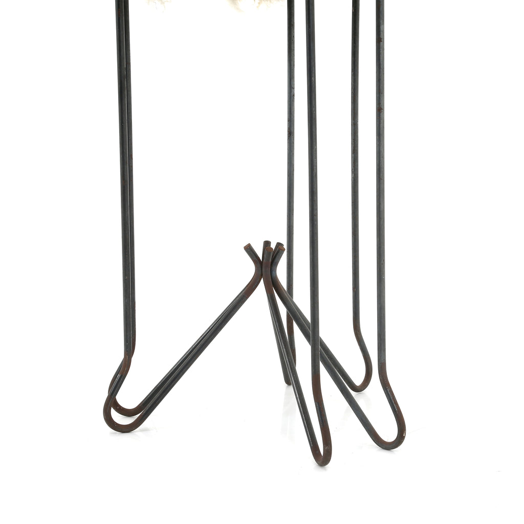 White Shag Fur Stool