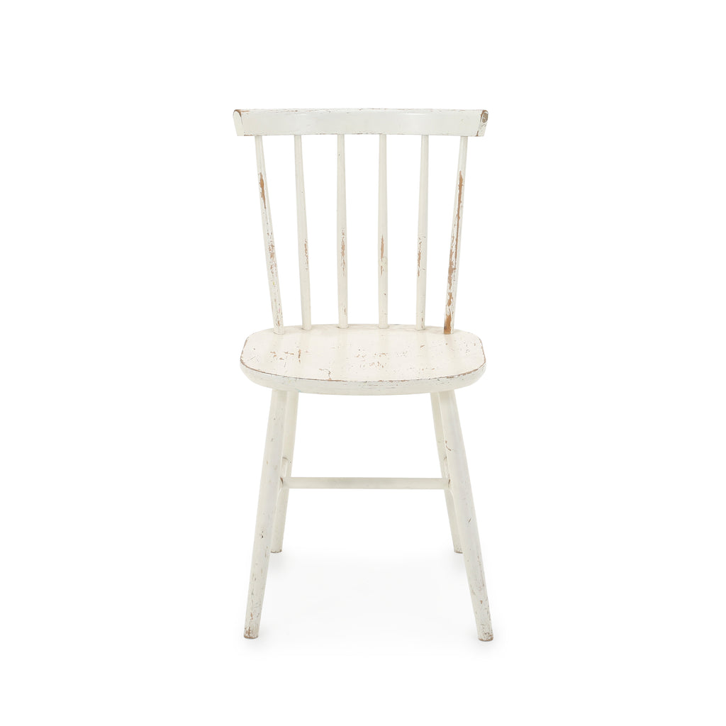 White Rustic Spindle Back Dining Side Chair