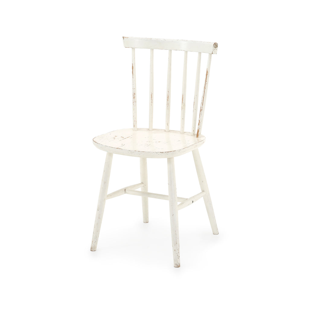 White Rustic Spindle Back Dining Side Chair