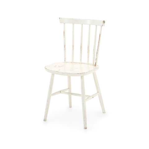 White Rustic Spindle Back Dining Side Chair