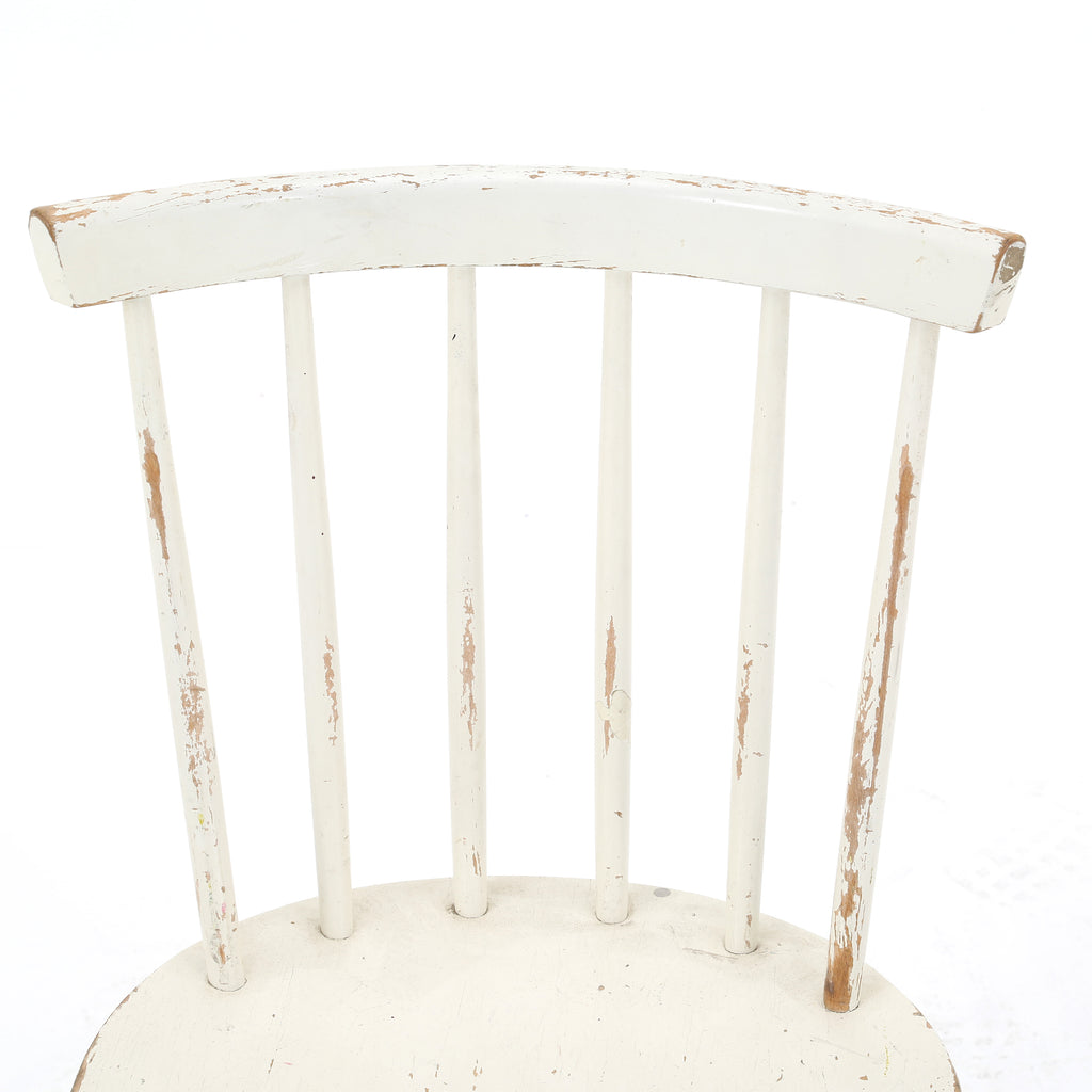 White Rustic Spindle Back Dining Side Chair