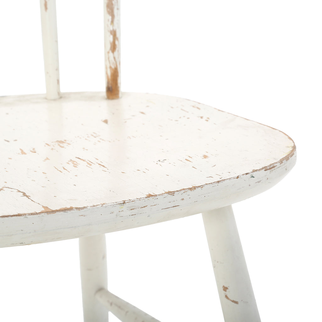 White Rustic Spindle Back Dining Side Chair