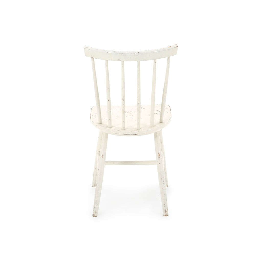 White Rustic Spindle Back Dining Side Chair