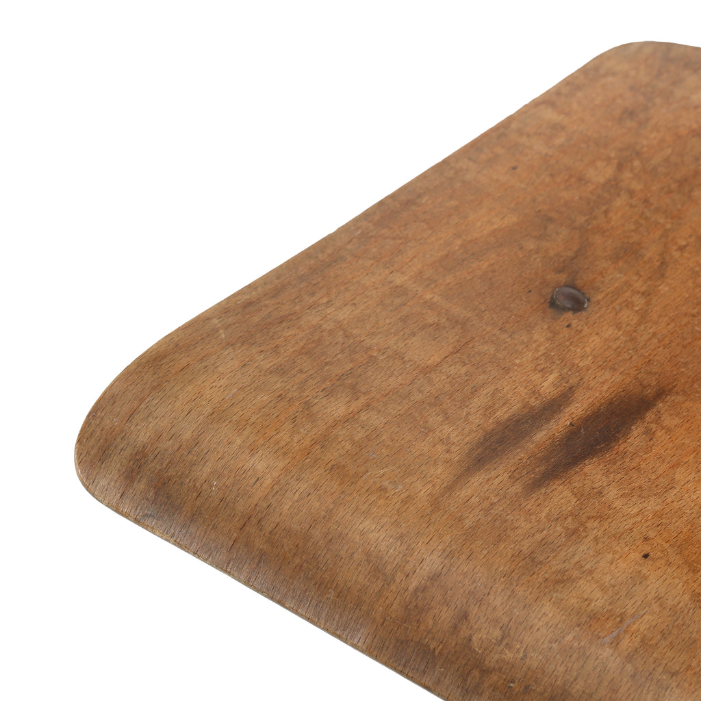 Wood Rustic Blue Metal Stool