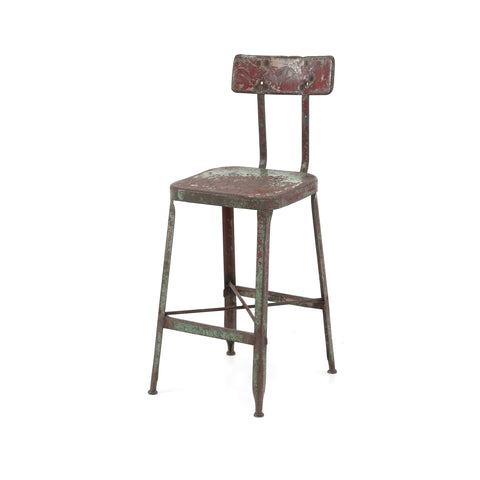 Rustic Red / Green Stool