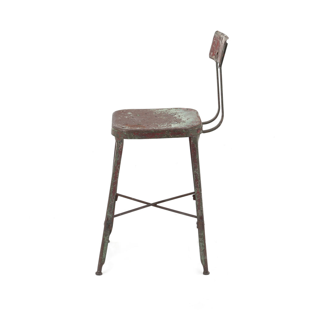 Rustic Red / Green Stool