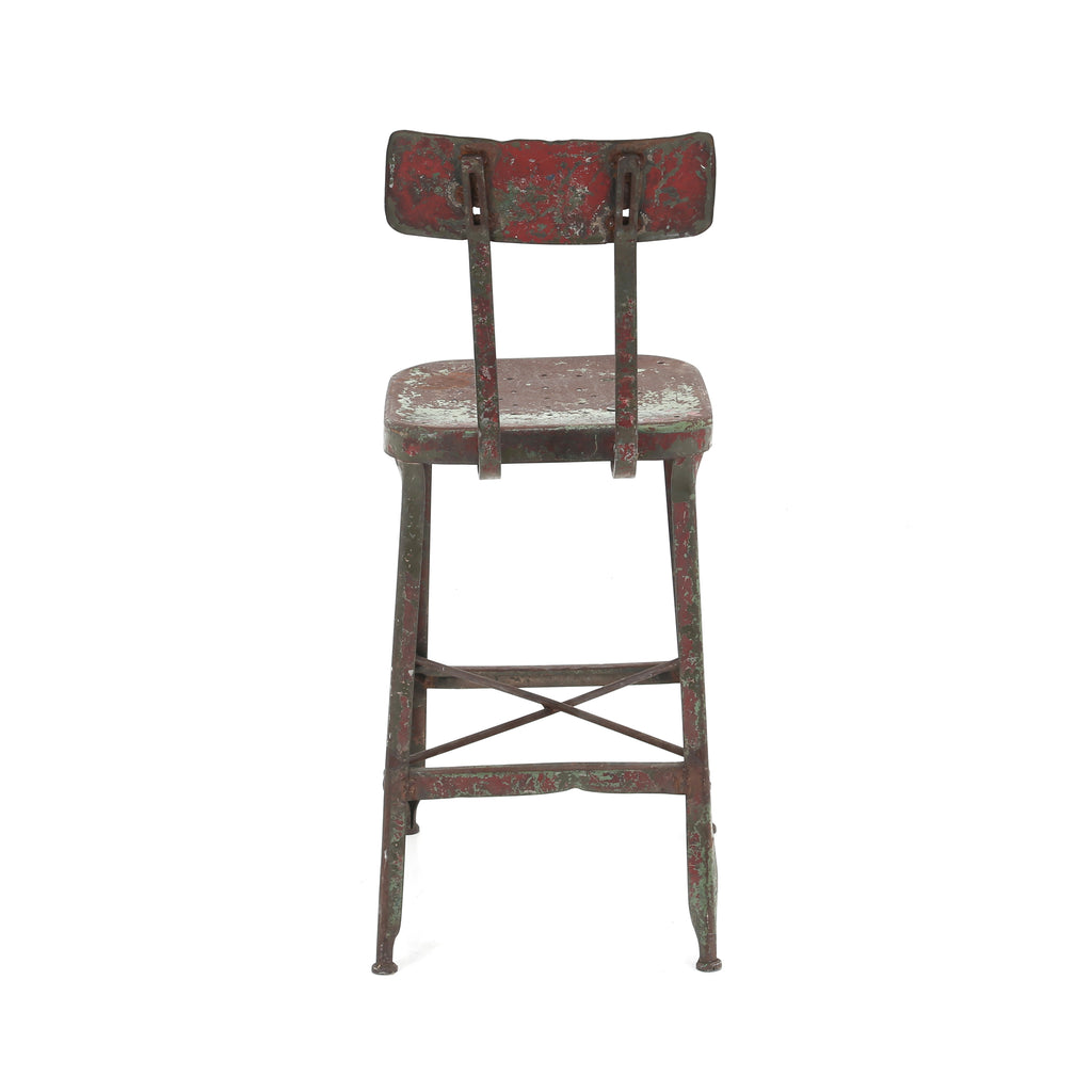 Rustic Red / Green Stool