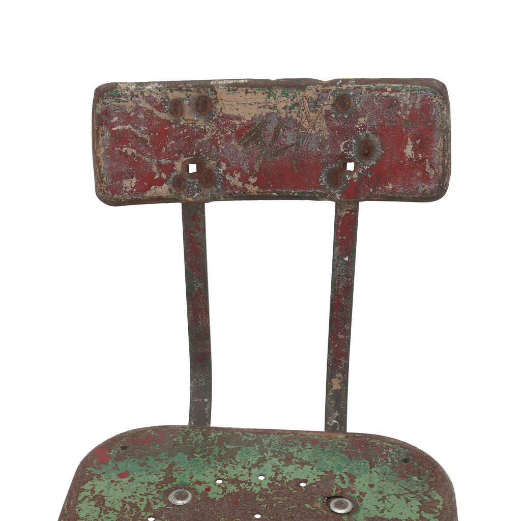 Rustic Red / Green Stool