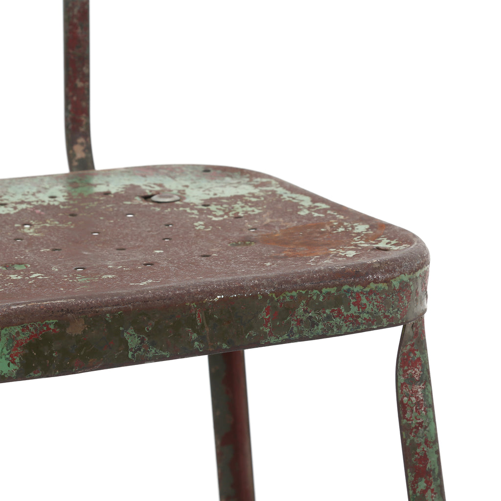 Rustic Red / Green Stool