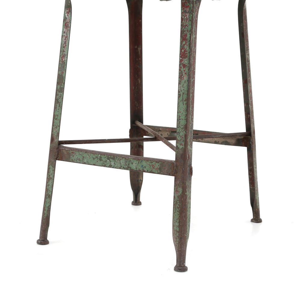 Rustic Red / Green Stool