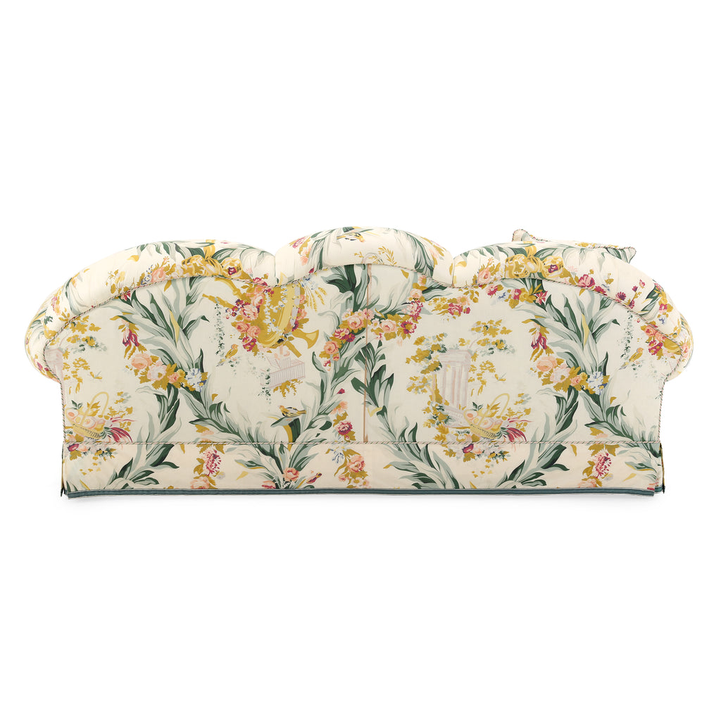 Cream / Green / Yellow Floral Print Sofa
